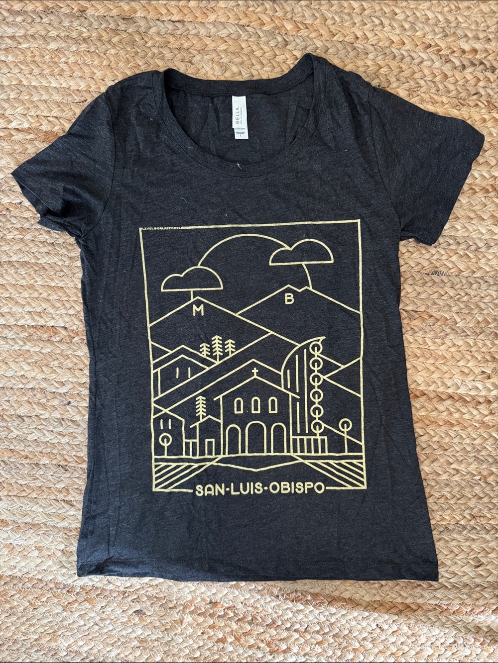 Bella Canvas Black Tee with Yellow San Luis Obispo Graphic